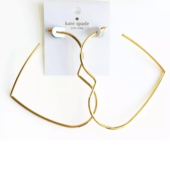 NWT kate spade Scrunched Scallops Heart Hoop Earrings - Picture 3 of 8